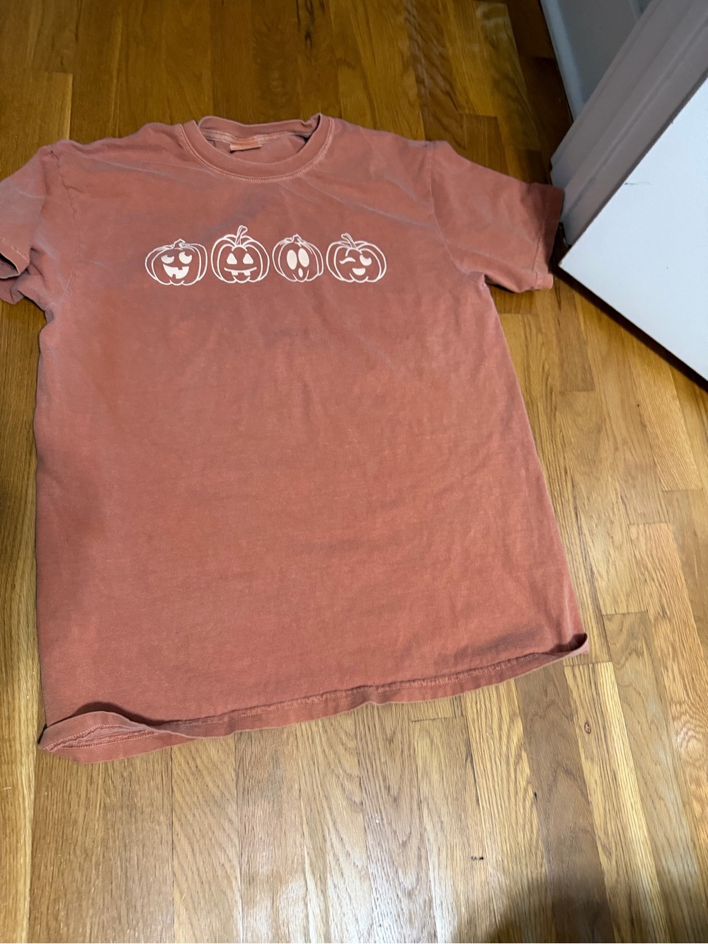 Rust Orange Pumpkin Graphic Crewneck T‑Shirt